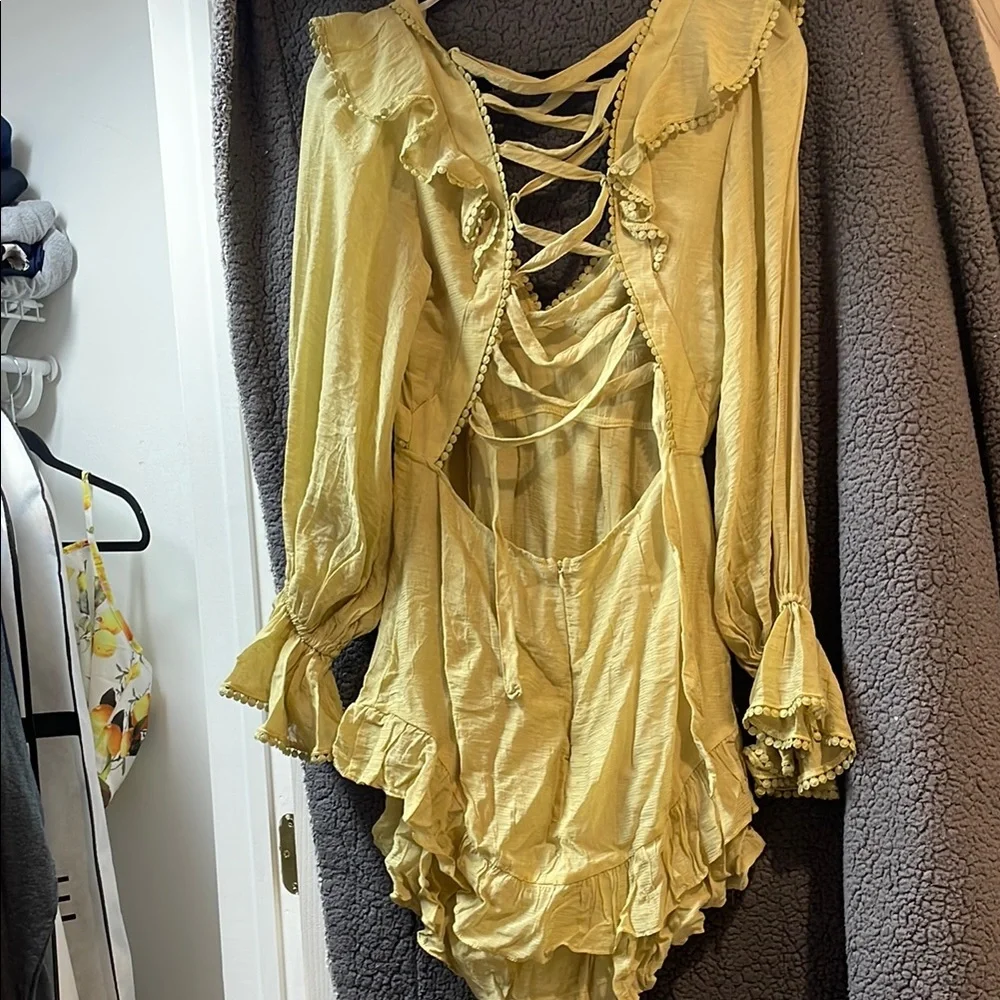 Hello Molly Gold Ruffled Dress - Picture 3 of 3